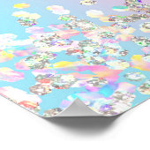 Unicorn holografische glitter poster (Hoek)