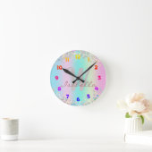 Unicorn holografische glitter ronde klok (Huis)