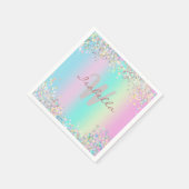 Unicorn holografische glitter servet (Hoek)