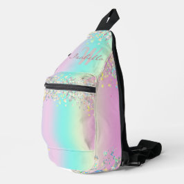 Unicorn holografische glitter sling bag