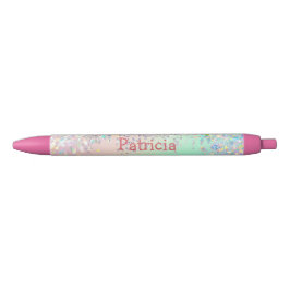 Unicorn holografische glitter zwarte inkt pen