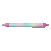 Unicorn holografische glitter zwarte inkt pen (Bodem)