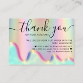 Unicorn Holografische Webwinkel Bedankt Korting Co Visitekaartje (Achterkant)