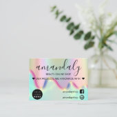 Unicorn Holografische Webwinkel Bedankt Korting Co Visitekaartje (Staand voorkant)