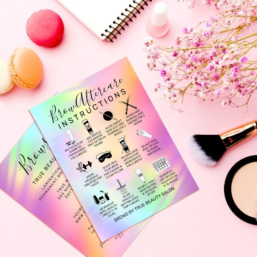 Unicorn Holographic Brows Aftercare Icon Business Visitekaartje