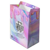 Unicorn Holographic Glitter Customer Business Medium Cadeauzakje (Achterkant Gekanteld)