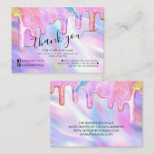 Unicorn Holographic Glitter Customer Hartelijk dan Visitekaartje (Voorkant / Achterkant)