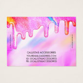 Unicorn Holographic Glitter Drift Bracelet Display Visitekaartje (Achterkant)