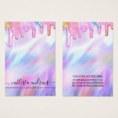 Unicorn Holographic Glitter Drift Ketting Display Visitekaartje (Voorkant /achterkant)