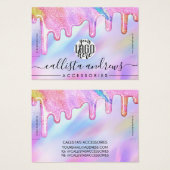 Unicorn Holographic Glitter Drift Logo Bracelet Visitekaartje (Voorkant /achterkant)