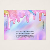 Unicorn Holographic Glitter Drift Logo Bracelet Visitekaartje (Achterkant)