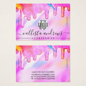 Unicorn Holographic Glitter Drift Logo Bracelet Visitekaartje (Voorkant /achterkant)