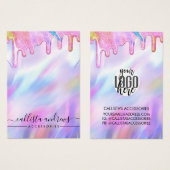 Unicorn Holographic Glitter Drift Logo Ketting Visitekaartje (Voorkant /achterkant)