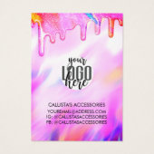 Unicorn Holographic Glitter Drift Logo Visitekaartje (Achterkant)