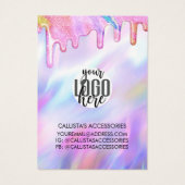 Unicorn Holographic Glitter Drift Logo Visitekaartje (Achterkant)