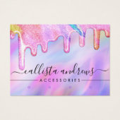 Unicorn Holographic Glitter Drift Low Earing Visitekaartje (Voorkant)