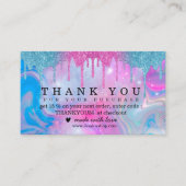 Unicorn Holographic Glitter Drivers bedankt Visitekaartje (Voorkant)