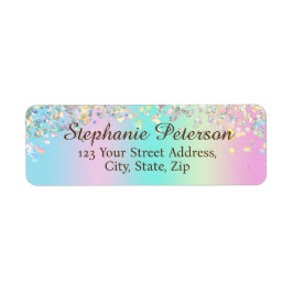 Unicorn Holographic Glitter Retouradres Etiket
