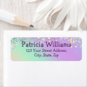 Unicorn Holographic Glitter Retouradres Etiket (Insitu)