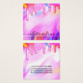 Unicorn Holographic Glitter-schijven die beeldsche Vierkante Visitekaartjes (Voorkant /achterkant)