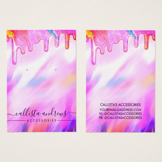 Unicorn Holographic Glitter-schijven die beeldsche Visitekaartje (Voorkant /achterkant)