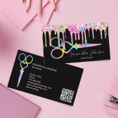 Unicorn Holographic hairstylist hairdresser QR Visitekaartje