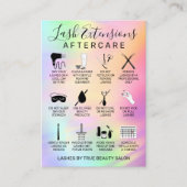 Unicorn Holographic Lash Extensions Aftercare Icon Visitekaartje (Voorkant)