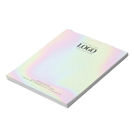 Unicorn Holographic Pastel Uw eigen Logo hier Notitieblok (Linkerzijde)