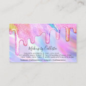 Unicorn Holographic Thick Glitter Drift Makeup Visitekaartje (Achterkant)