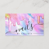 Unicorn Holographic Thick Glitter Drift Nails Visitekaartje (Voorkant)