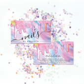 Unicorn Holographic Thick Glitter Drift Nails Visitekaartje