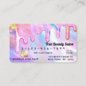 Unicorn Holographic Thick Glitter Drivers Crediter Visitekaartje (Voorkant)