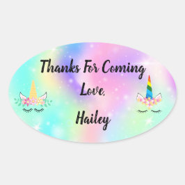 Unicorn Horn Party Dank je Sticker