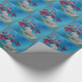 Unicorn Horse Butterflies en Flowers Cadeaupapier (Hoek)