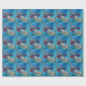 Unicorn Horse Butterflies en Flowers Cadeaupapier (Vlak)