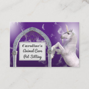 Unicorn Horse Paarse Marble Animal Care Visitekaartje