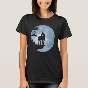 Unicorn Horse voor Full Moon Silhouette voor T-shirt