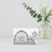 Unicorn Horse White Marble Animal Care Visitekaartje (Staand voorkant)