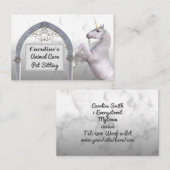 Unicorn Horse White Marble Animal Care Visitekaartje (Voorkant / Achterkant)