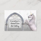 Unicorn Horse White Marble Animal Care Visitekaartje (Voorkant)