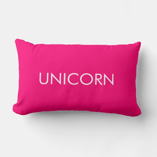 Unicorn hot roze fuchsia white custom minimalist kussen (Voorkant)