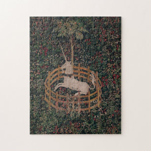 Unicorn Hunt Medieval Art - Unicorn Rests in Garde Legpuzzel