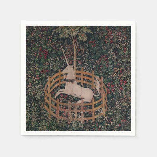 Unicorn Hunt Medieval Art - Unicorn Rests in Garde Servet (Voorkant)