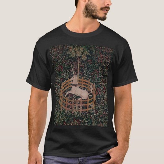 Unicorn Hunt Medieval Art - Unicorn Rests in Garde T-shirt (Voorkant)