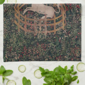 Unicorn Hunt Medieval Art - Unicorn Rests in Garde Theedoek (Gevouwen)