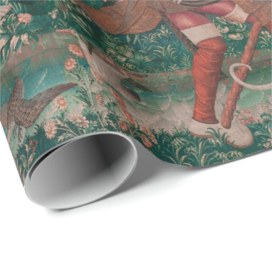 Unicorn Hunt Medieval Art - Unicorn verdedigt Hims Cadeaupapier (Rol Hoek)