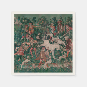Unicorn Hunt Medieval Art - Unicorn verdedigt Hims Servet