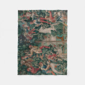 Unicorn Hunt Medieval Art - Unicorn wordt aangeval Fleece Deken (Voorkant)