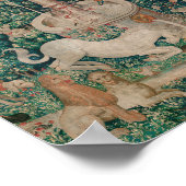 Unicorn Hunt Medieval Art - Unicorn wordt gevonden Poster (Hoek)