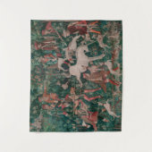 Unicorn Hunt Medieval Art verdedigt zichzelf Wandkleed (Voorkant)